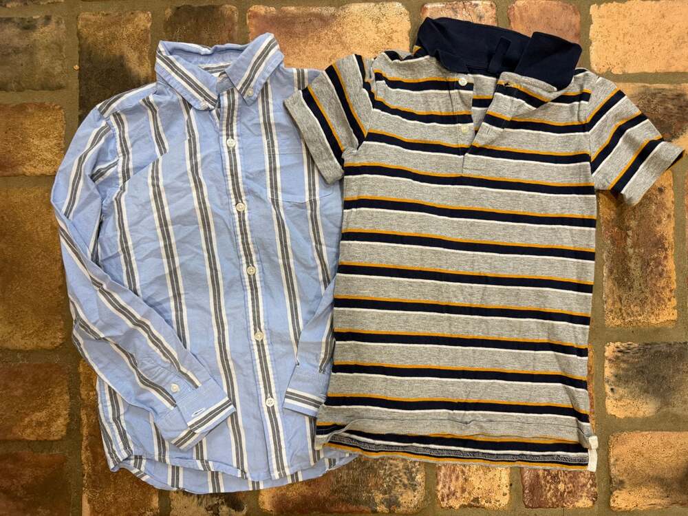 Janie and Jack Toddler Boys Striped Button-Up Shirt and Polo Shirt Set, Size 7